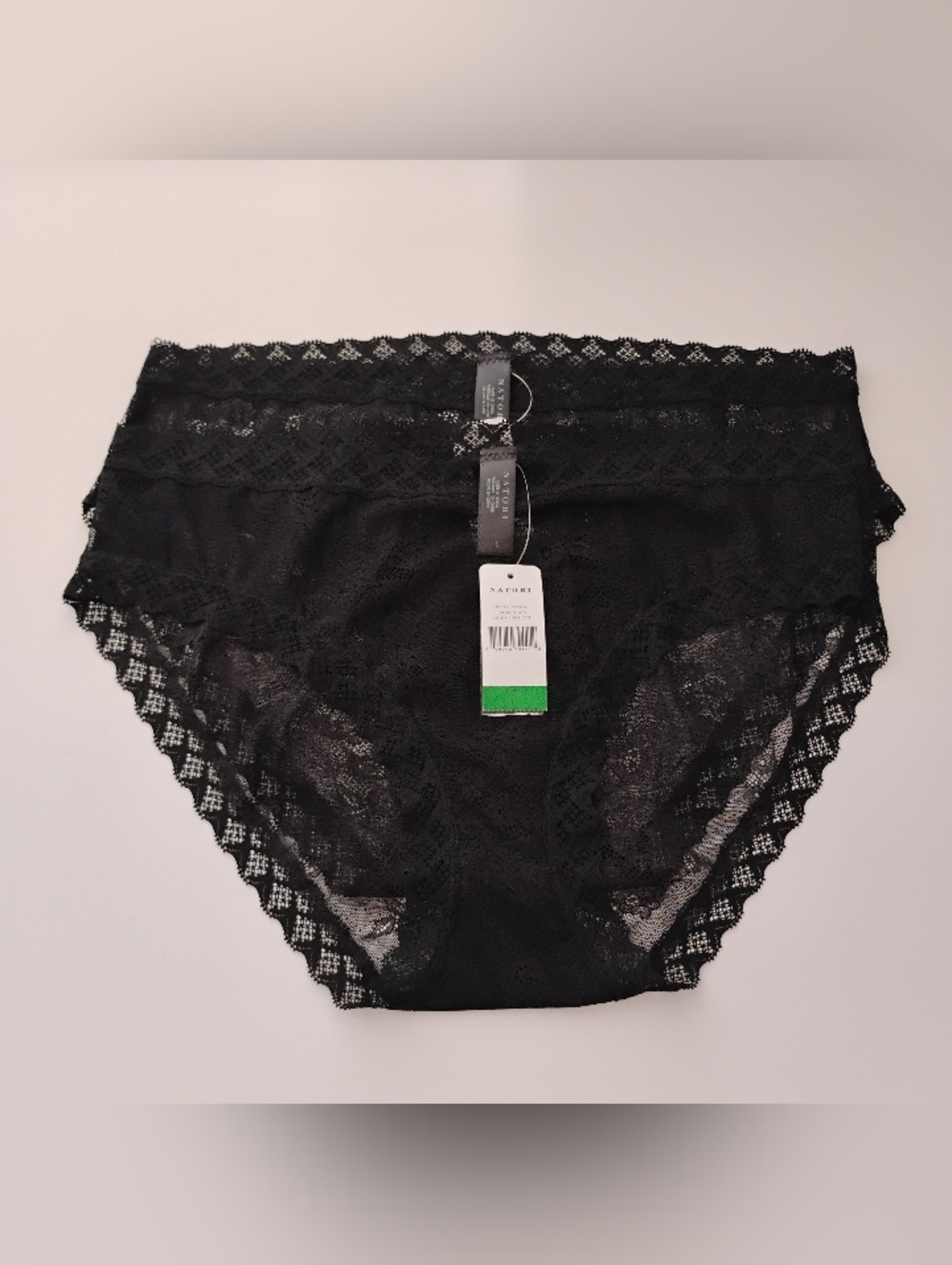 Natori Bliss Sheer Lace Trim Brief Large Black NWT 2 Pair Bundle